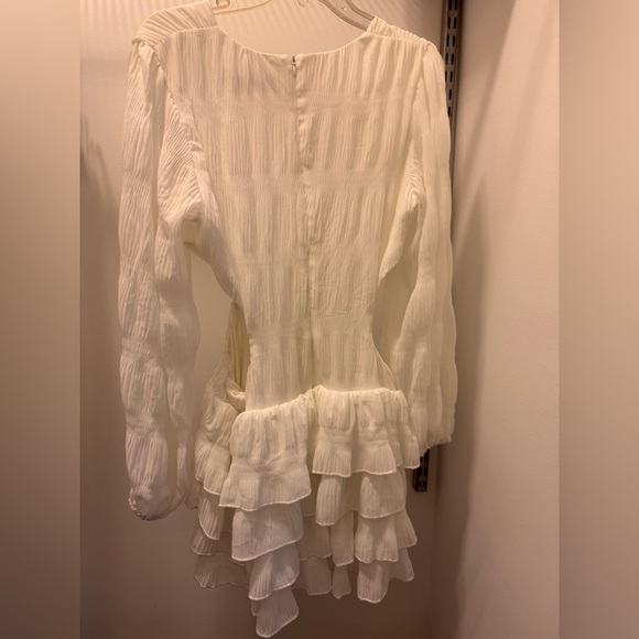 AKIRA White Cutout Ruffled Mini Dress - Picture 7 of 8